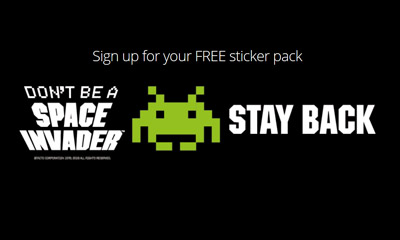 Free 'Don't be a Space Invader' Sticker Packs