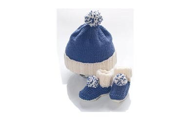 Free Knitting Pattern - Baby Bobble Hat and Booties