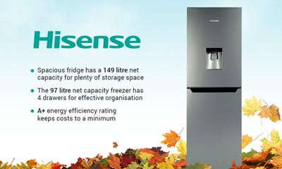 Win a 250 litre Fridge Freezer with Marks Electrical