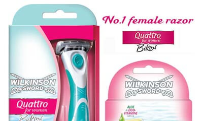 Free Wilkinson Sword Quattro Razor for Bikini Razors