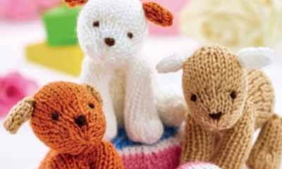 Free Knit Pattern 'Easy Puppy Trio'