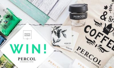 Win Percol Coffee, Tote Bag & Re-usable Cup