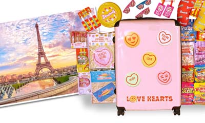 Free Love Hearts Suitcases Filled with Swizzels Sweets