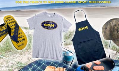 Free Spam Flip Flops, T-Shirt, Apron & Caps
