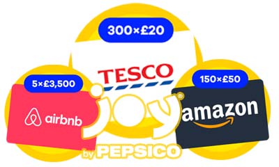 Free Tesco Gift, airbnb and Amazon Cards from Pepsi