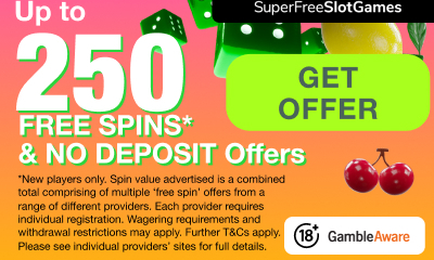 Up to 250 Free Spins NO Deposit